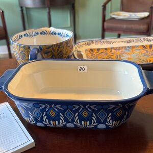 Fitz and Floyd Cream Ceramic Dish